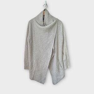 360 Sweater 100% Cashmere Drape Open‎ Cardigan in Gray, size S